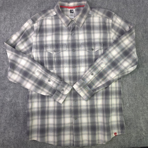The North Face Other - The North Face Shirt Large Gray Plaid Long Sleeve Button Up Pockets Cotton